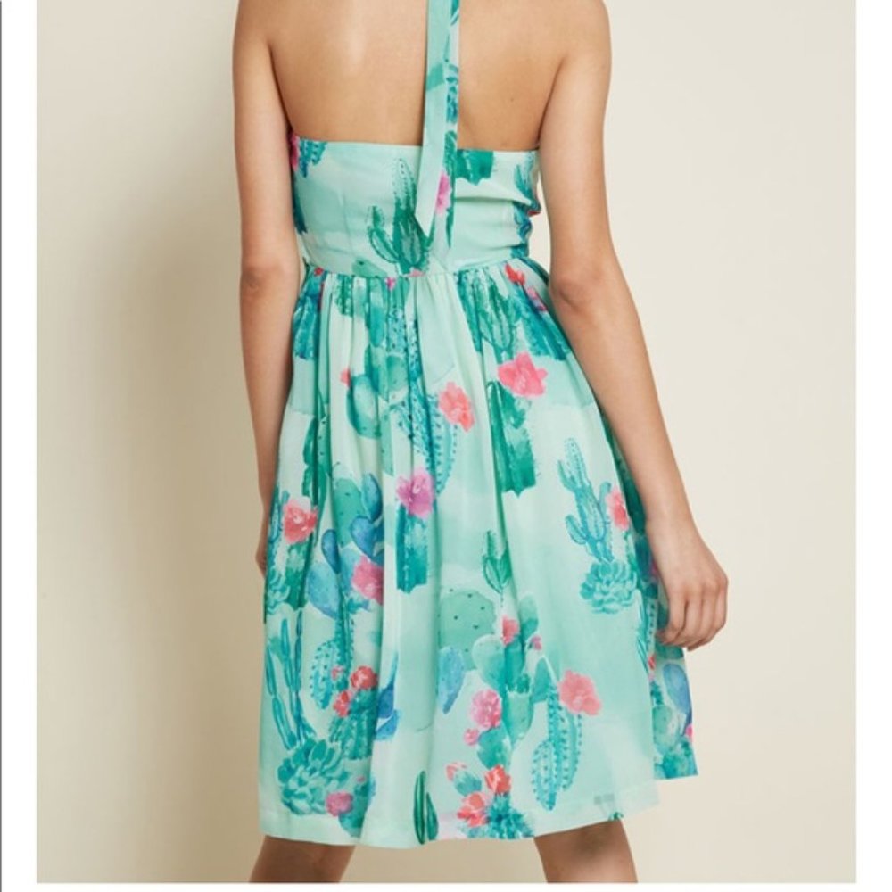 Modcloth Blogger The Better Cactus Halter Dress - image 2